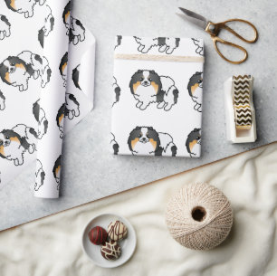 Papier Cadeau Motif de chien de dessin animé mignon Pomeranian T