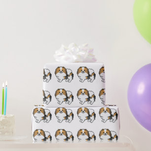 Papier Cadeau Motif de chien de dessin animé mignon Pomeranian t
