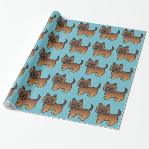Papier Cadeau Motif de chien de dessin animé Terrier Cairn Bring