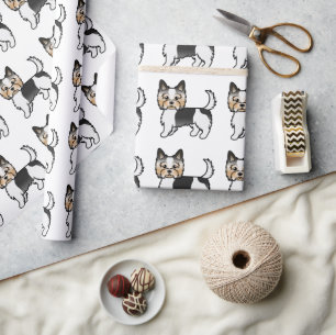 Papier Cadeau Motif de chien mignon Biewer Terrier Yorkshire Ter