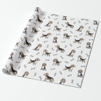 Papier Cadeau motif de chiens Beagles