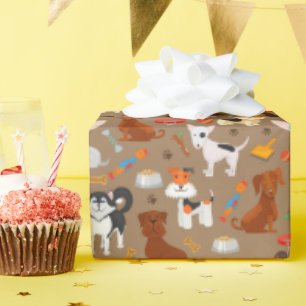 Papier Cadeau Motif de chiens drôles Meilleur ami animal de comp