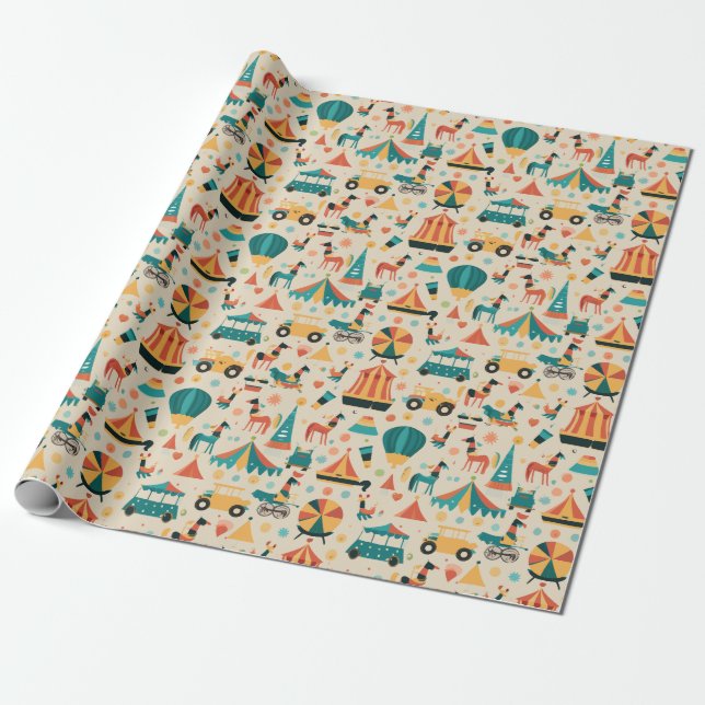 Papier Cadeau Motif de cirque (Déroulé)