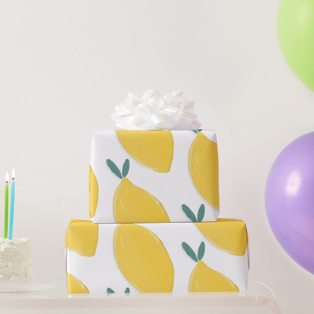 Papier Cadeau Motif de citron (Cadeaux de fête)
