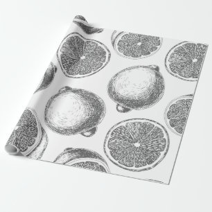 Papier Cadeau Motif de citron à main