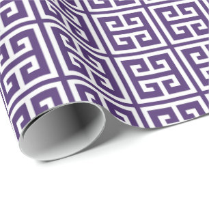 Papier Cadeau Motif de clé grecque violet