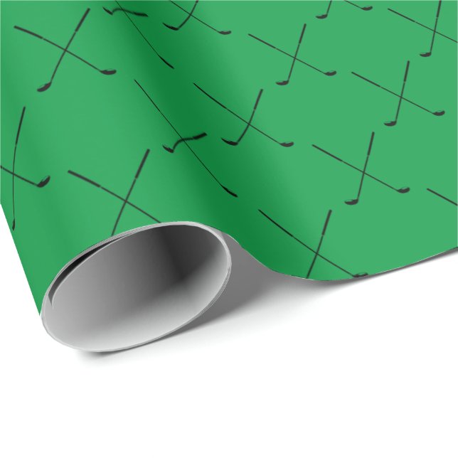Papier Cadeau Motif | de club de golf toute couleur d'arrière - (Coin rond)