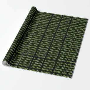 Papier Cadeau Motif de code binaire
