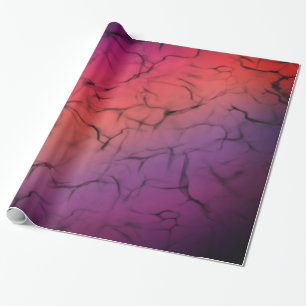Papier Cadeau Motif de conception abstraite noir violet orange