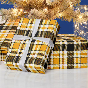 Papier Cadeau Motif de conception de tartan en flanelle jaune no