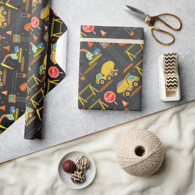 Papier Cadeau Motif de construction Anniversaire (Artisanat)