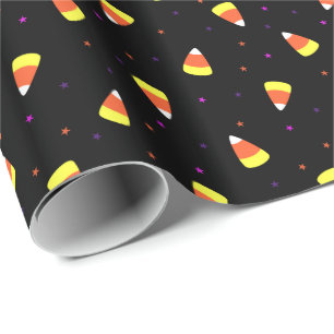 Papier Cadeau Motif de Corne de bonbons d'Halloween