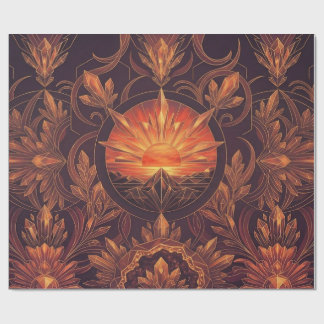 Papier Cadeau Motif de coucher de soleil géométrique 2024