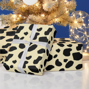 Papier Cadeau Motif de couleur de peau de vache animale 