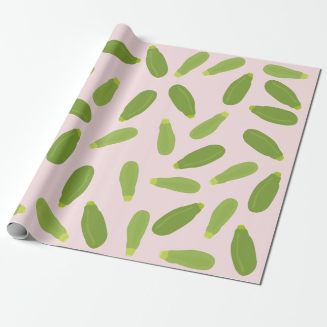 Papier Cadeau Motif de courgette d'été Zucchini Courgette (Déroulé)