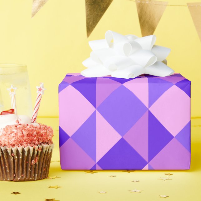 Papier Cadeau Motif de courtepointe violette (Fête d'anniversaire)