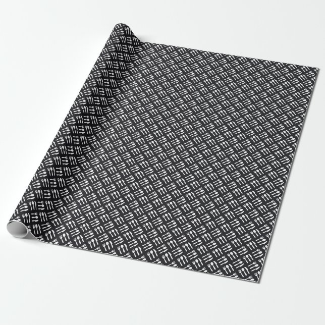 Papier Cadeau Motif de couteau à fourche (Déroulé)