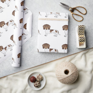 Papier Cadeau Motif de Dachshund à poil court chocolat et bronzé