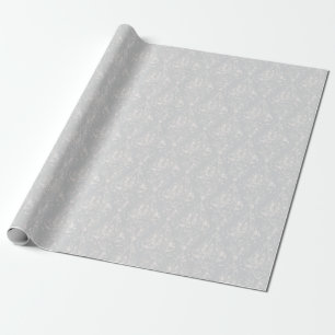 Papier Cadeau Motif de damassé âgé par argent