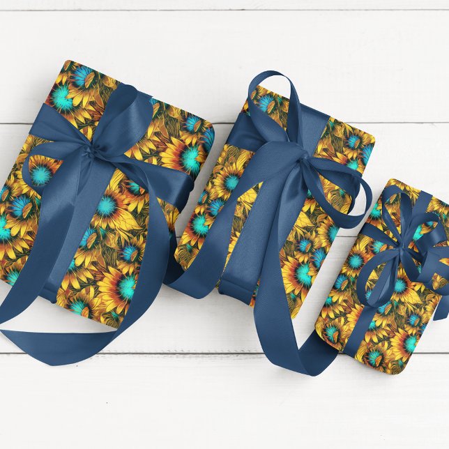 Papier Cadeau Motif de découpage rustique Tournesol sans joint (Créateur téléchargé)