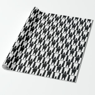 Papier Cadeau motif de dents blanches et noires