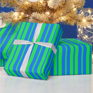 Papier Cadeau Motif de design de rayures élégantes bleu-vert