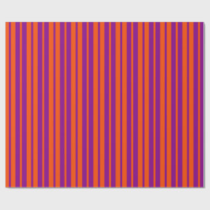 Papier Cadeau Motif de design de rayures élégantes orange et vio
