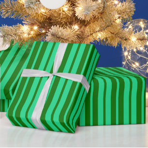 Papier Cadeau Motif de design de rayures vertes mignon et élégan
