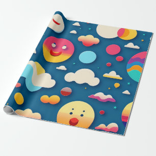 Papier Cadeau Motif de dessin animé sympa et original