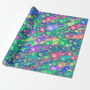 Papier Cadeau Motif de dessin de guitare Motif pour cordes vibra