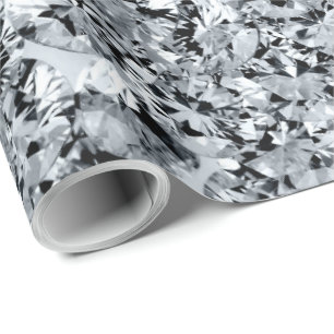 Papier Cadeau Motif de diamants blancs étincelants