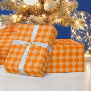 Papier Cadeau Motif de diamants orange combiné par STaylor