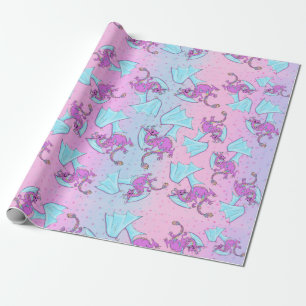 Papier Cadeau Motif de dragon arc-en-ciel