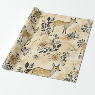 Papier Cadeau Motif de faon de la forêt fantaisiste