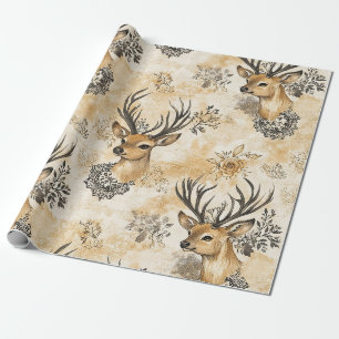 Papier Cadeau Motif de faon de la forêt rustique