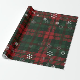 Papier Cadeau Motif de Festivals de Noël Plaid