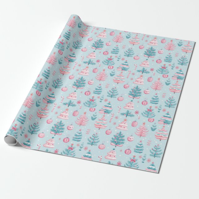 Papier Cadeau "Motif de Festive Frosty" (Déroulé)