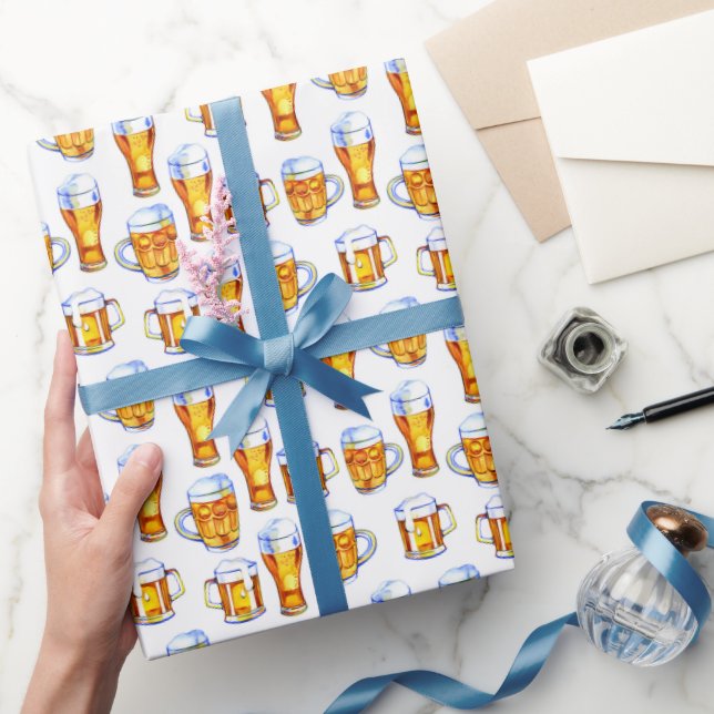 Papier Cadeau motif de fête de la bière carrelée cool (Cadeaux)