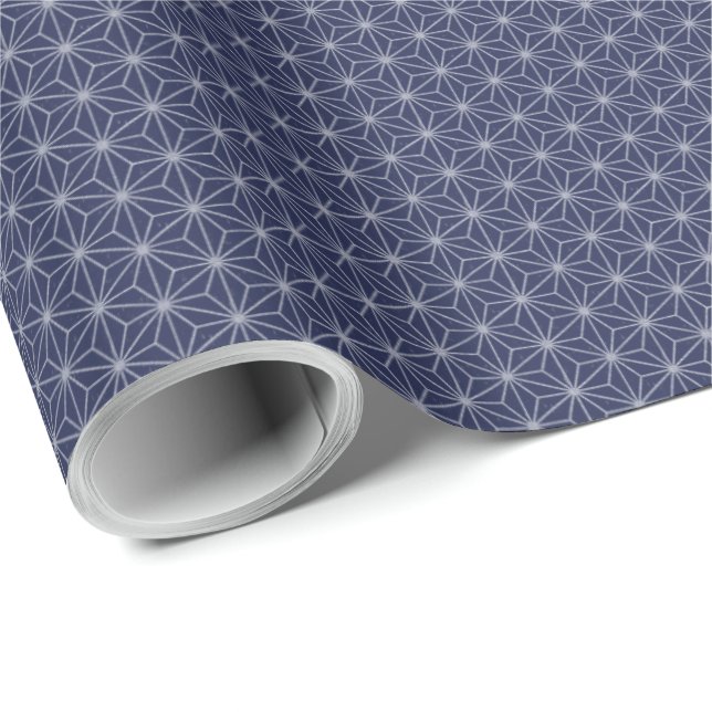 Papier Cadeau Motif de feuille de lin design japonais traditionn (Coin rond)