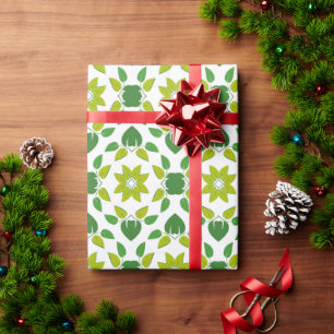 Papier Cadeau Motif de feuille, motif de feuilles, feuilles vert