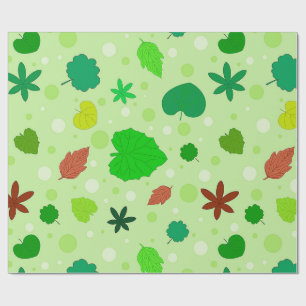 Papier Cadeau Motif de feuilles avec diverses formes et couleurs