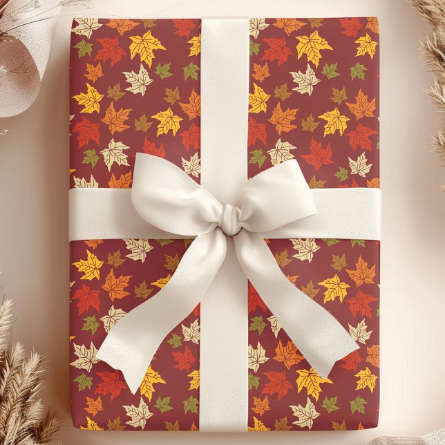 Papier Cadeau Motif de feuilles d'automne (Créateur téléchargé)