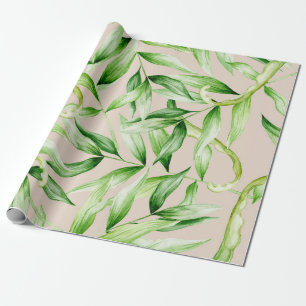 Papier Cadeau Motif de feuilles de palmiers tropicaux