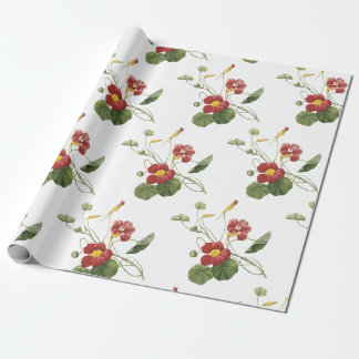 Papier Cadeau Motif de fleur de capucine