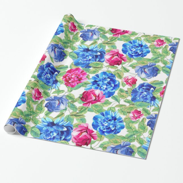 Papier Cadeau Motif de fleurs (Déroulé)