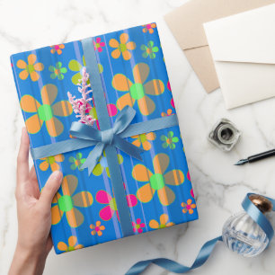 Papier Cadeau Motif de fleurs colorées