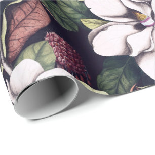 Papier Cadeau Motif de fleurs Magnolia