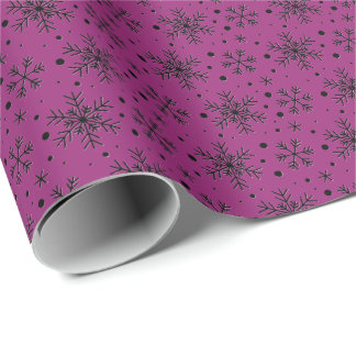 Papier Cadeau Motif de flocons de neige simples
