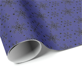 Papier Cadeau Motif de flocons de neige simples