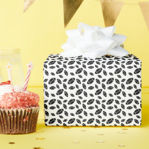 Papier Cadeau Motif de football noir